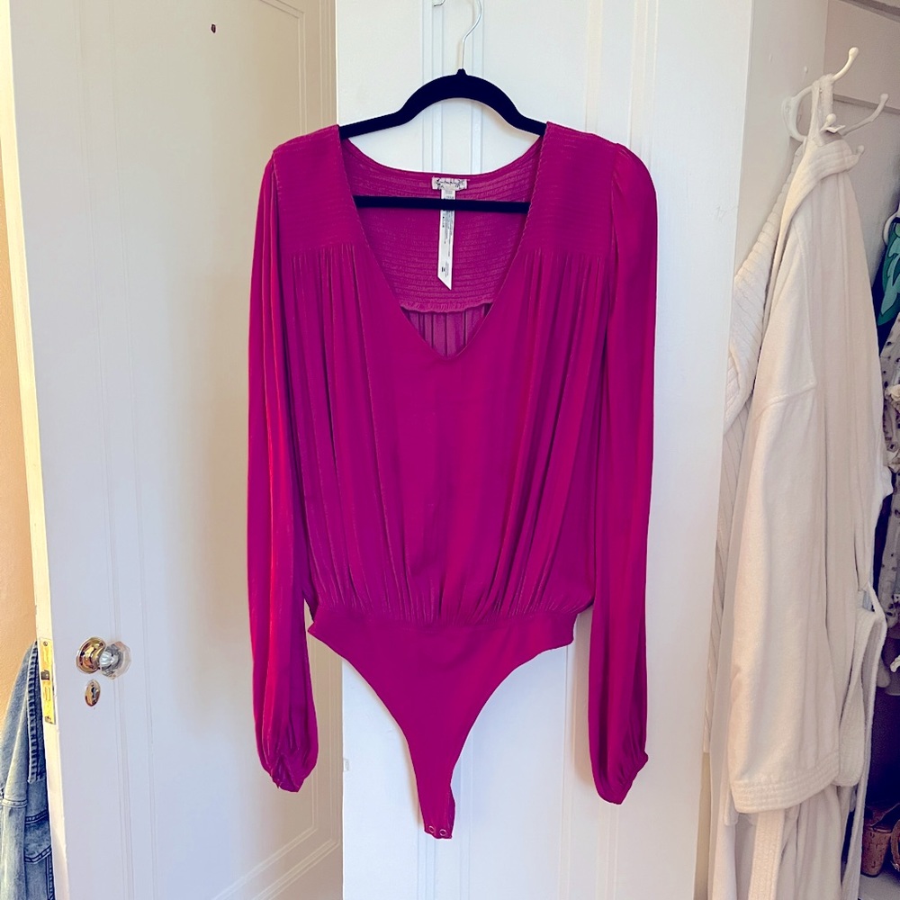 Free People Magenta blouse bodysuit